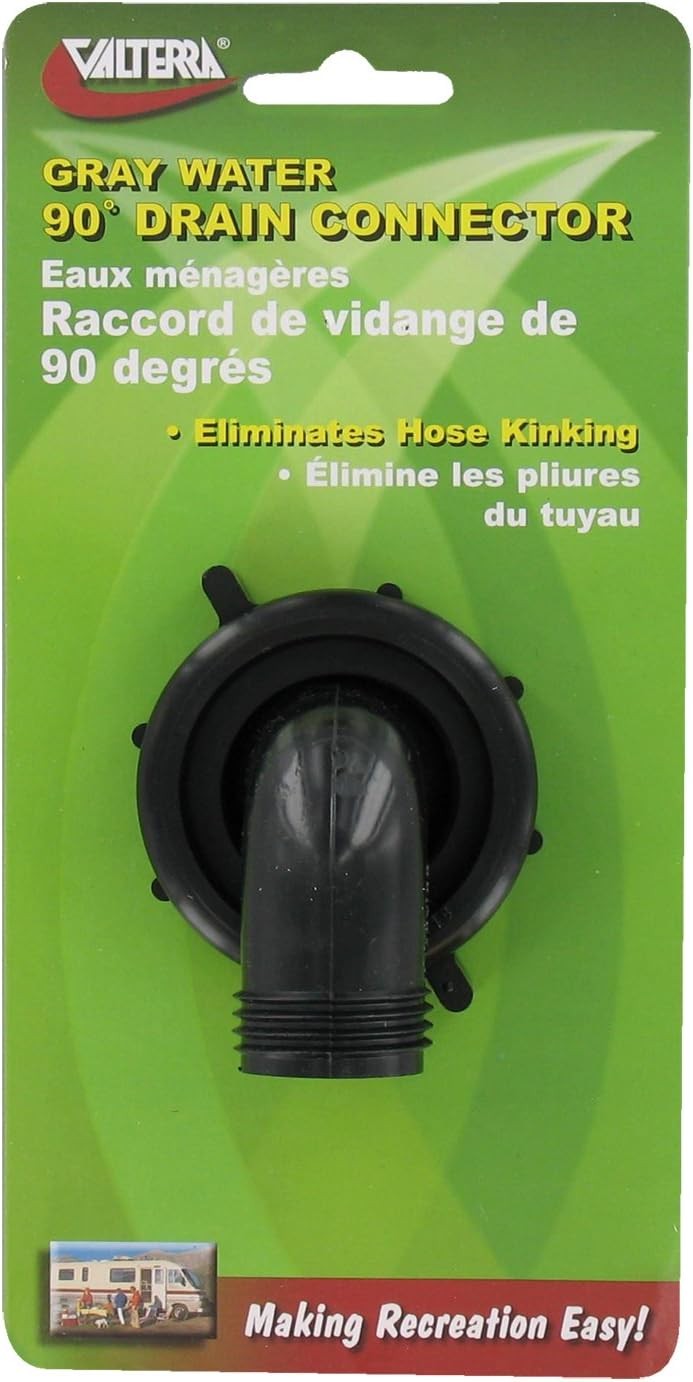 Valterra T01-0091VP Swivel Drain Connector – 90°, 1-1/2″ x 3/4″, 1, Black