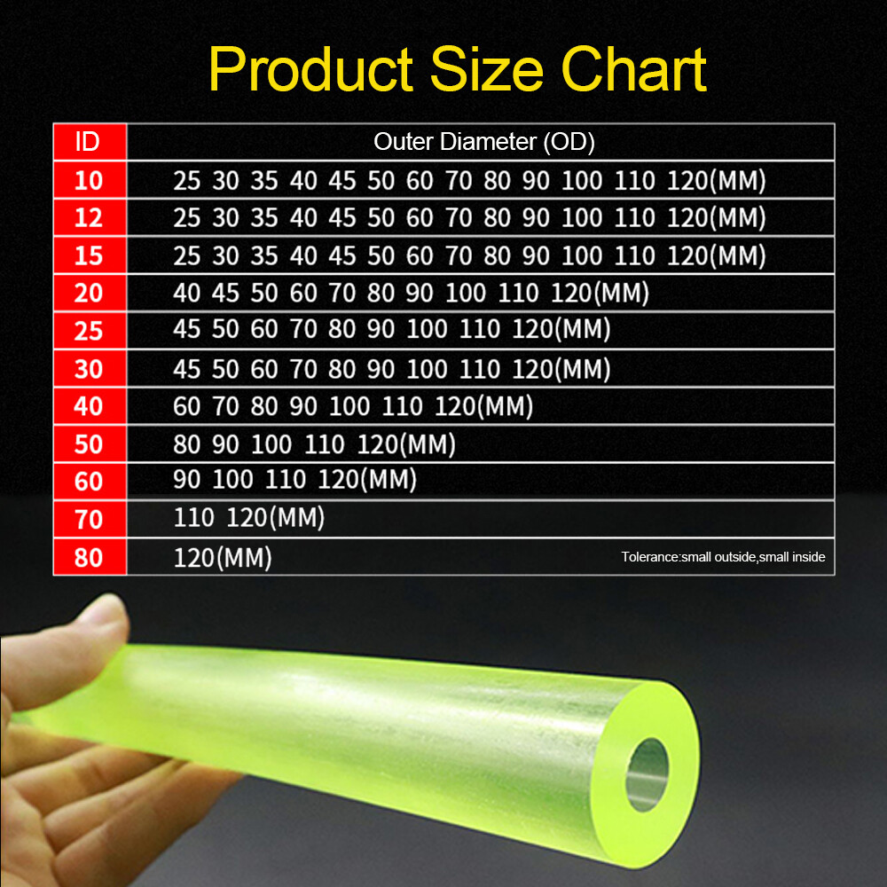 ID 6mm/8mm/10mm/12mm-40mm PU Polyurethane Hollow Rod Urethane Tube Length 500mm