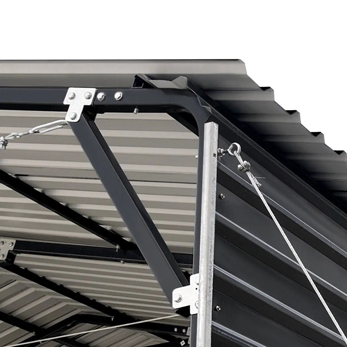 Steel Shed Carport 20×20 Feet 400 SqFt 10ft Open Sidewalls 27GA Panels