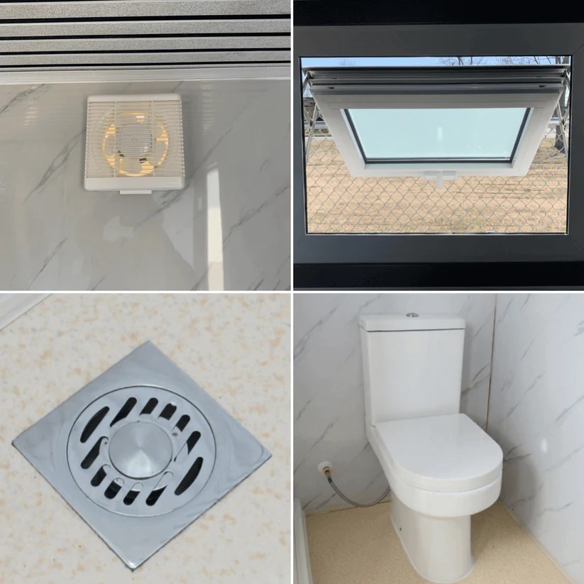 Bastone Private Toilet Stalls w/ Sink &Showers Mobile Toilet Portable Restrooms