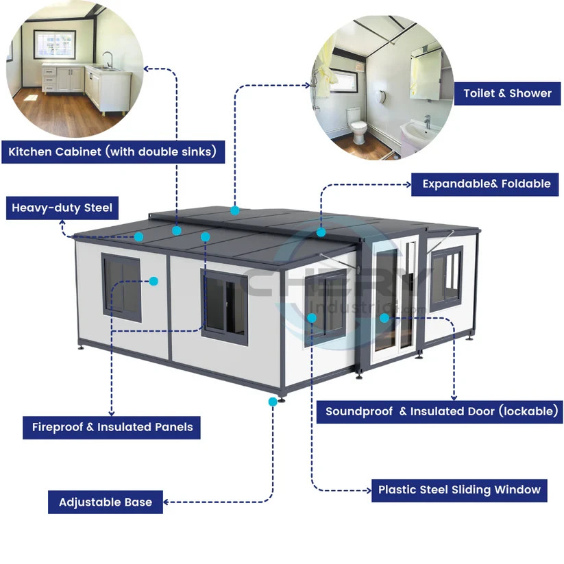 Chery Industrial 19×20 Mobile Expandable House Prefabricated Home with Cabinet