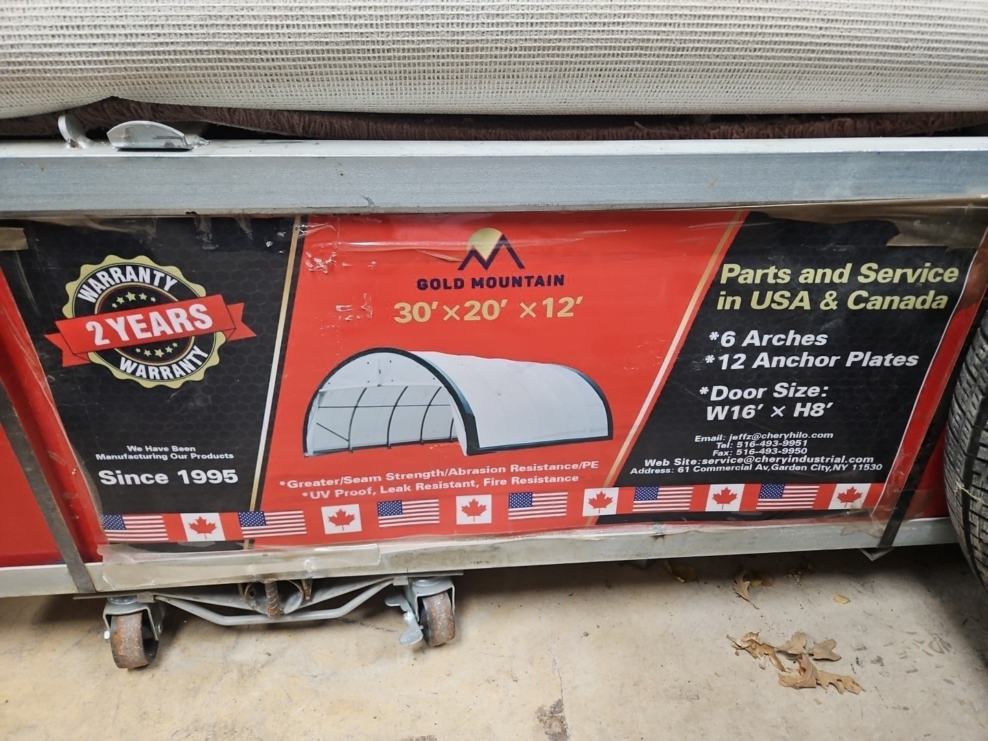 20x30x12 Gold Mountain Storage Building / hoop Shed, Brand New in crate