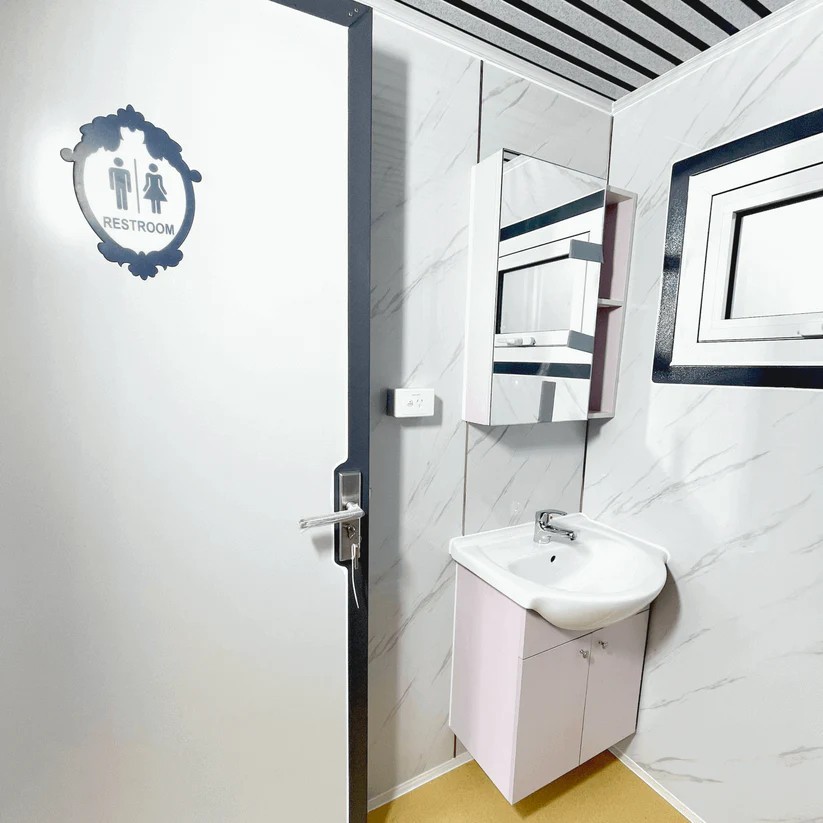 Bastone Prebuild Full Bath Unit w Toilet, Shower, Sink 37 sqft Outdoor Bathroom