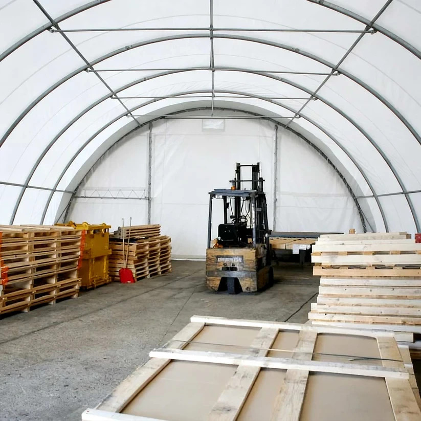 30’x40’x15′ Single Truss Storage Shelter 18oz PVC Fabric Hoop Building