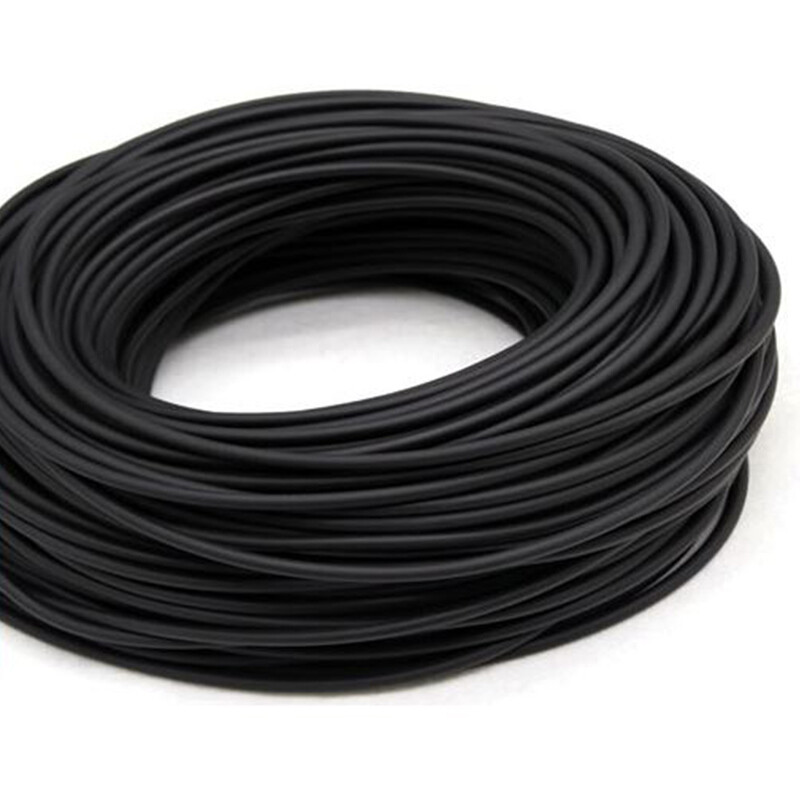 Black Diameter 2mm-15mm O Ring Solid Fluorine Rubber Cord Anti Oil Seal Gasket