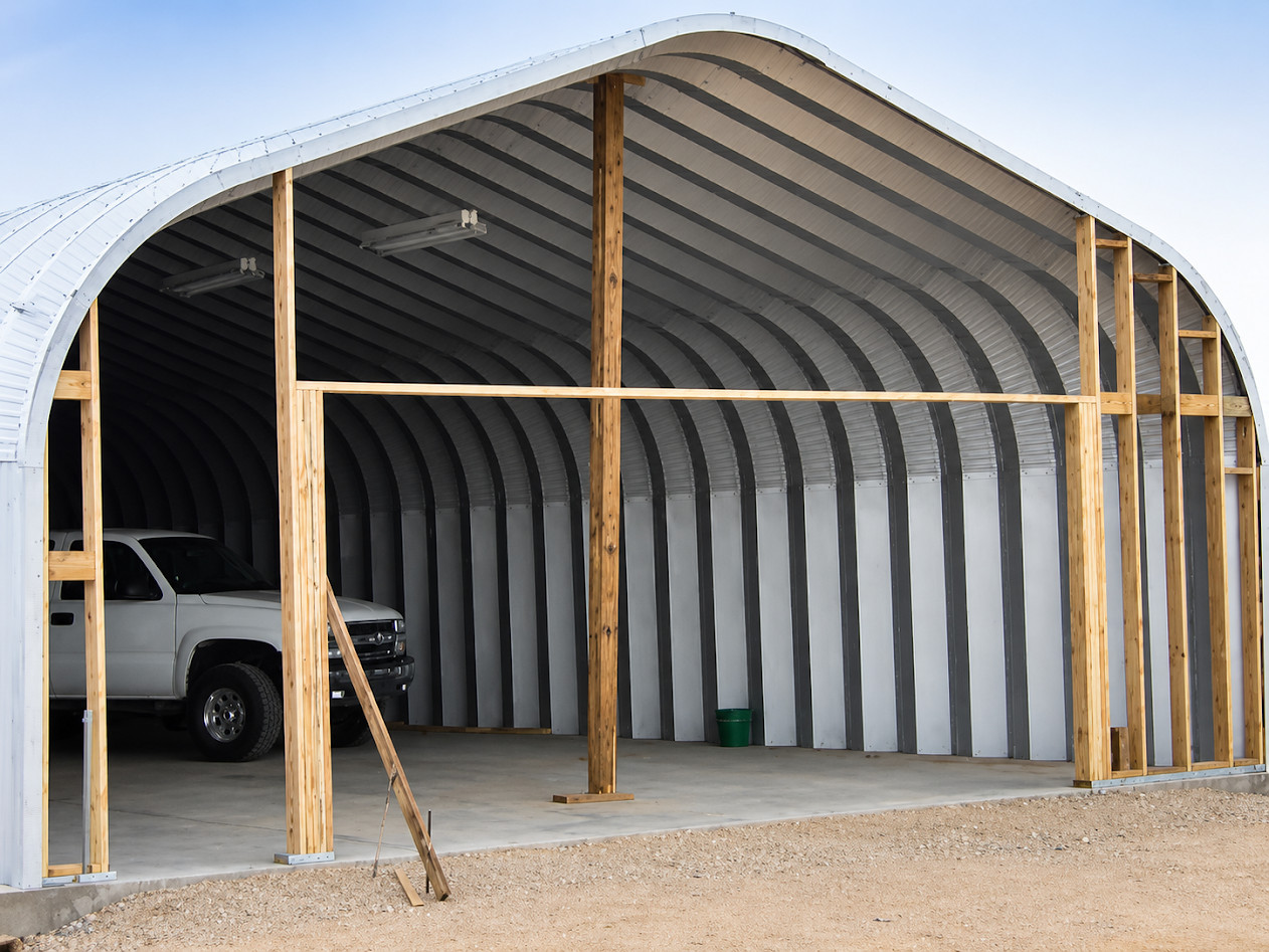 25x42x13 Engineered Steel Building Kit | DuroSPAN Clear-Span Arch Open DIY Ends