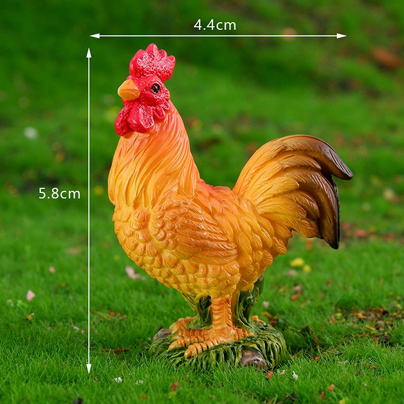 Rooster Chicken Doll Farm Animal Model Home Decoration Miniature Ornaments