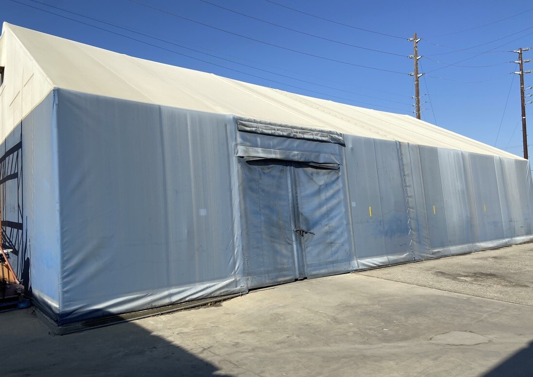 40 ft x 60 ft. Used Industrial shelter. THA Rubb Shelter HD galvanized Frame.