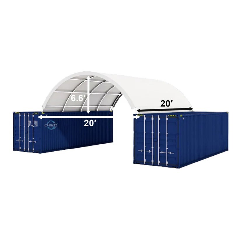 20’x20’Shipping Container Canopy Shelter Kit | 18OZ PVC | Industrial Tent