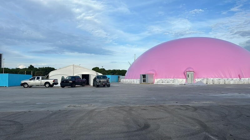 Inflatable Pink Air Dome Structure 42m x 42m round