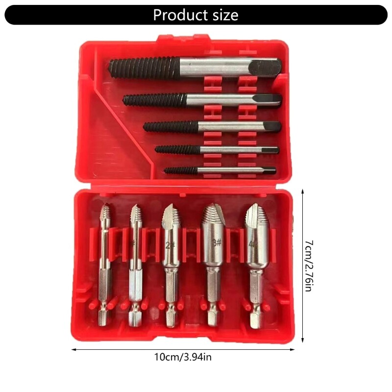 10Pcs Screw Extractor Screw Pipe Extractor Household Screw Head Extractor Kit