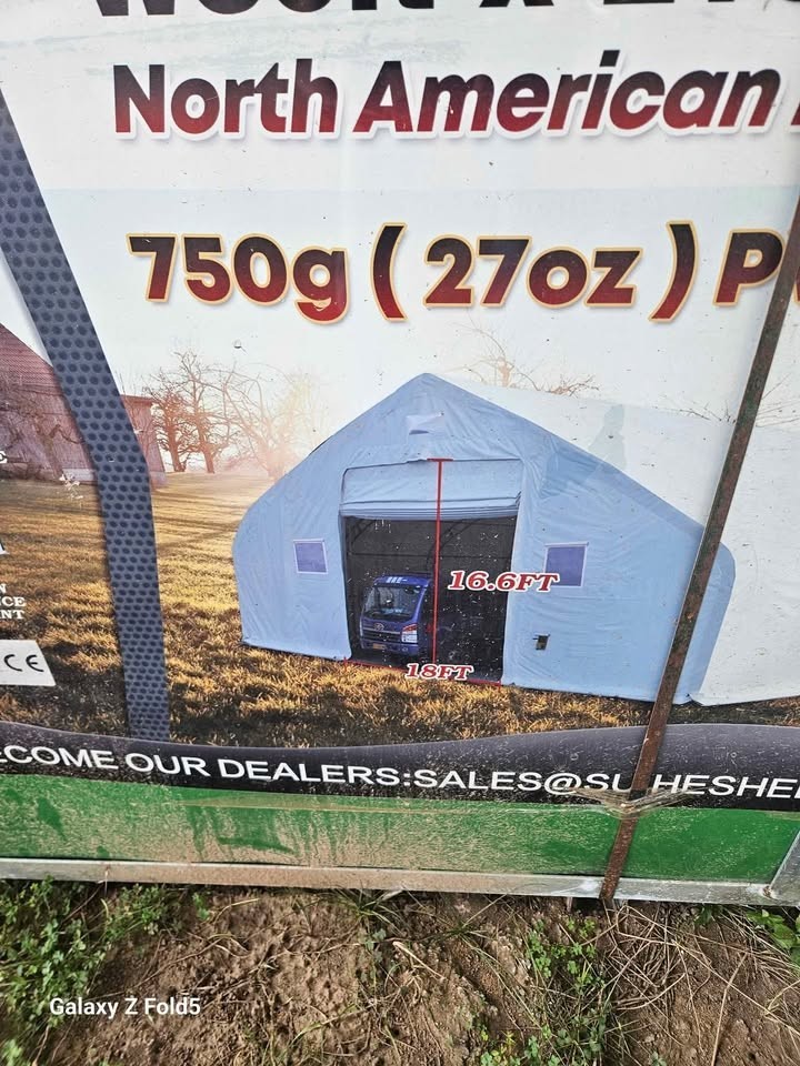 50x100x26 DUAL TRUSS 27 oz PVC Canvas Fabric Storage Building Shelter Barn Shop