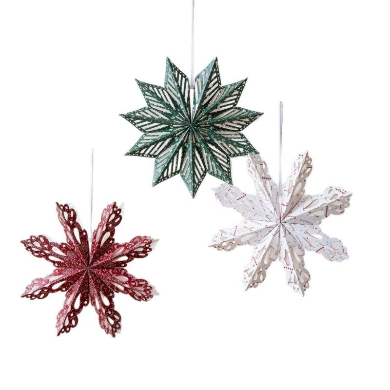 Festival 3D Snowflake Ornament For Christmas Tree Decorations Waterproof Paper