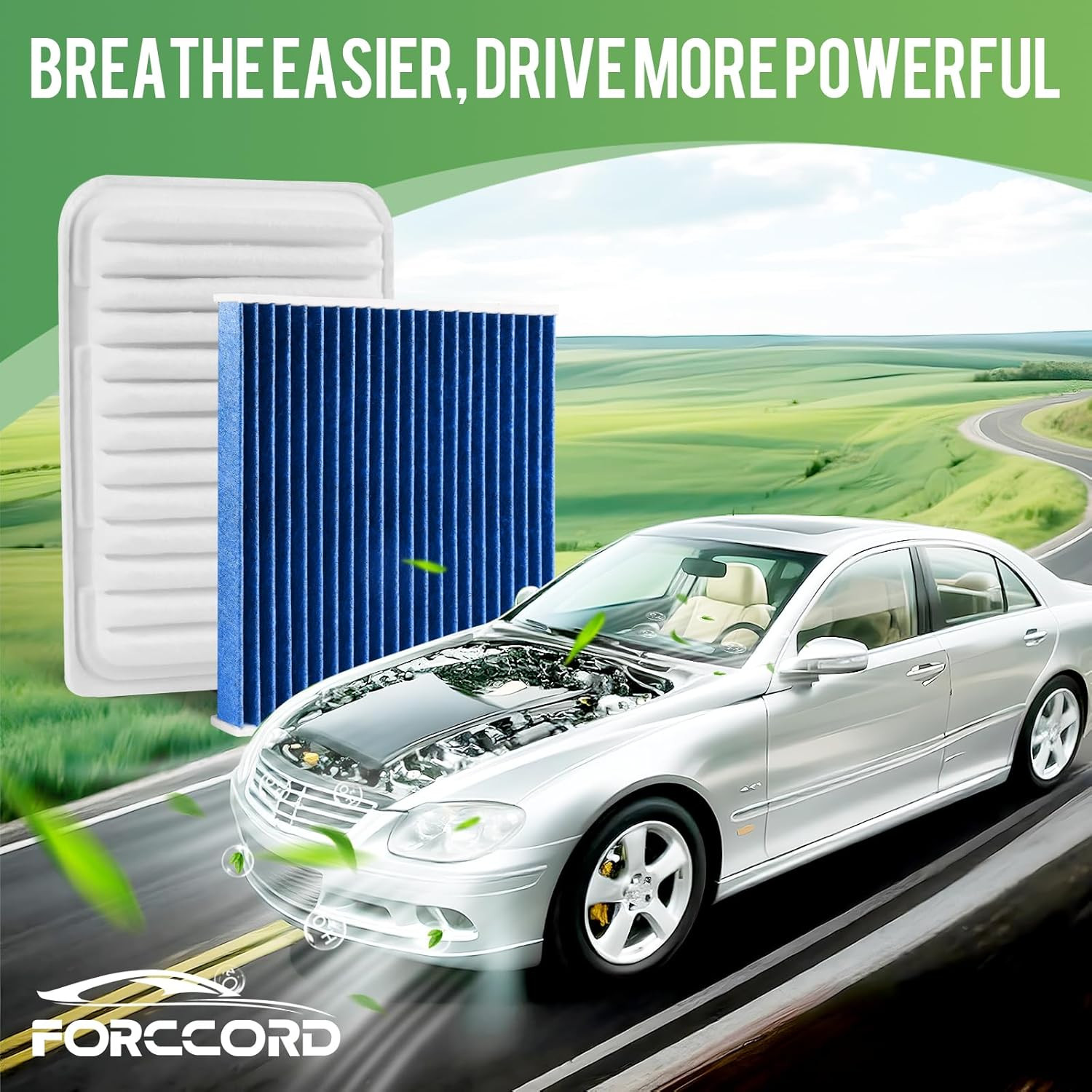 Cabin & Engine Air Filter Fit for Toyota Corolla 2009-19, Matrix 2009-14, Yaris