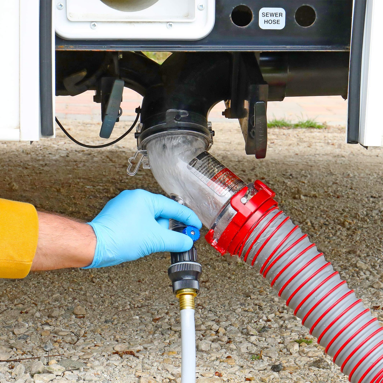 45 Degree Hydroflush Attachment Removable Anti-Siphon Valve RV Camper Trailer