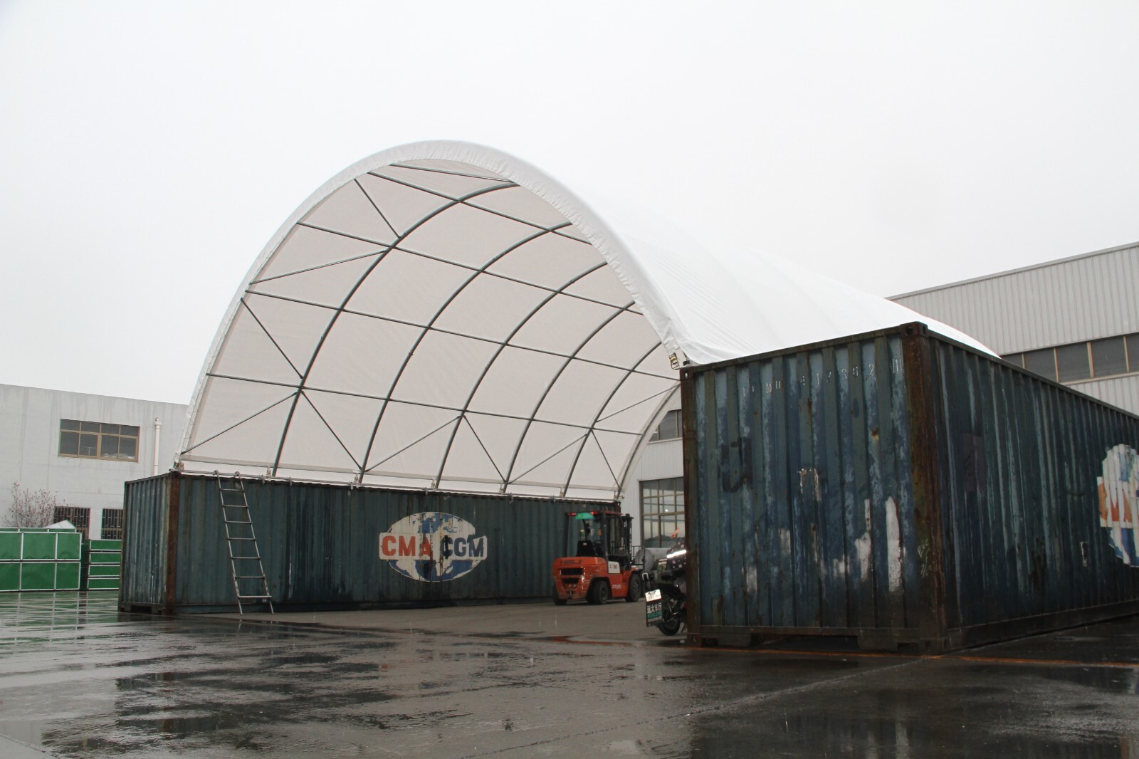 20’x20’x6.6′ 15oz PVC Canvas Fabric Building Shipping Container Canopy Shelter