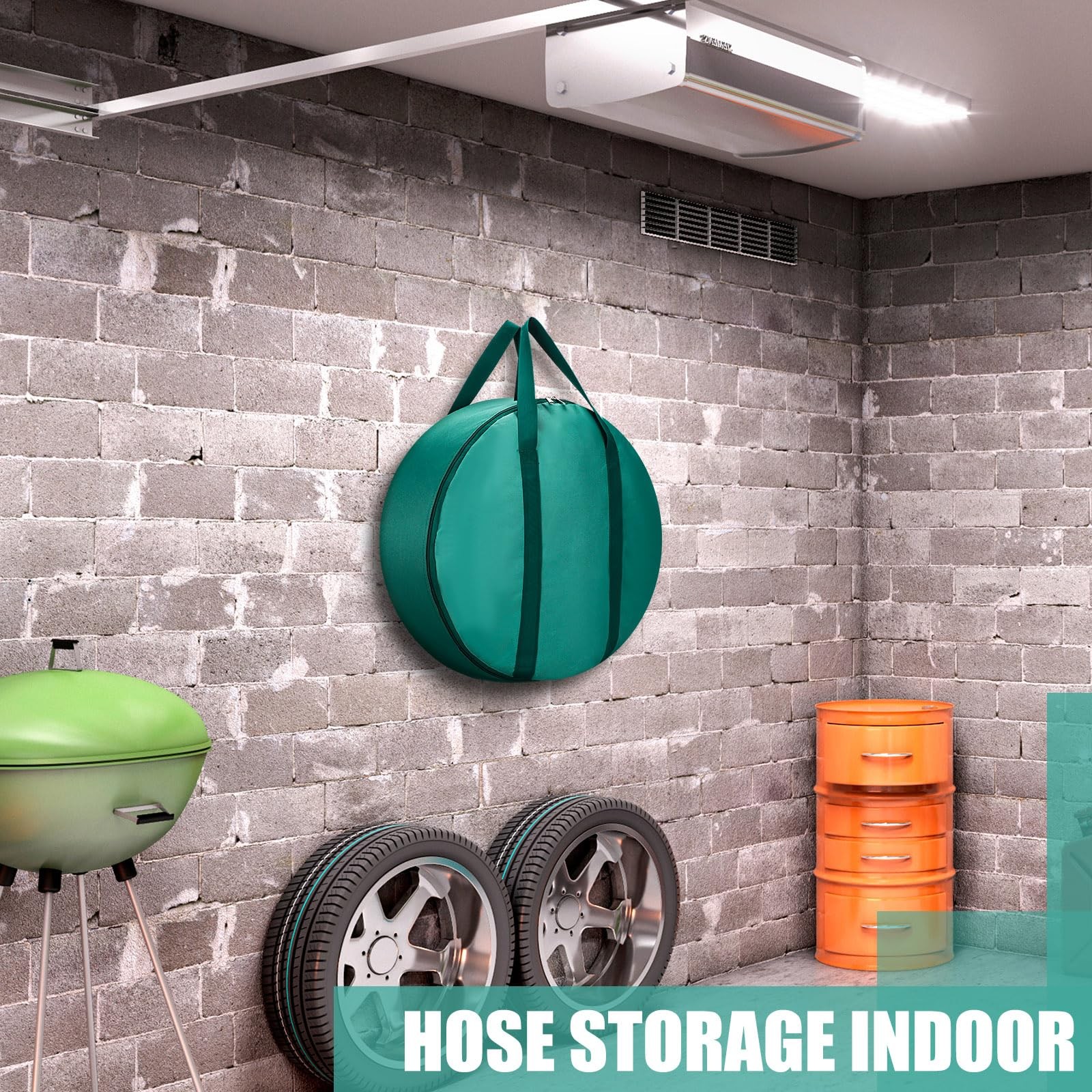 Bulyoou 600D Oxford RV Hose Storage Bag Garden Cover Multipurpose Green