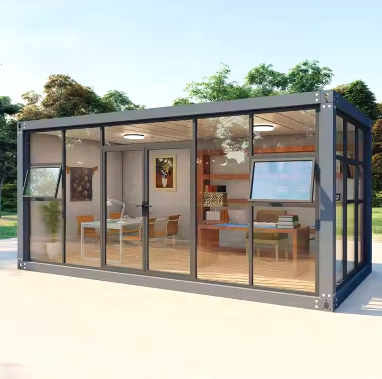 20FT Container House Pod, Custom Prefab Portable Outdoor Living Backyard Office