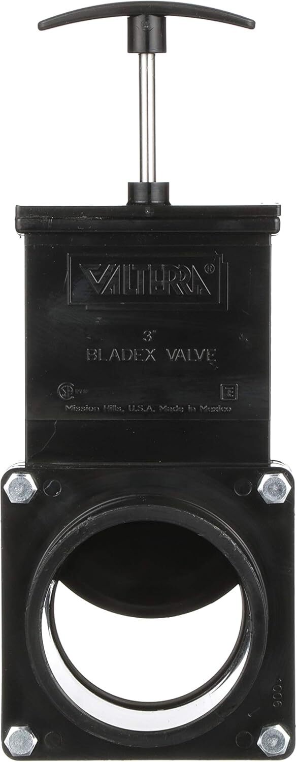 VALTERRA ABS Gate Valve for RV, Camper, and More – 3-Inch Pack of 1.0, Black