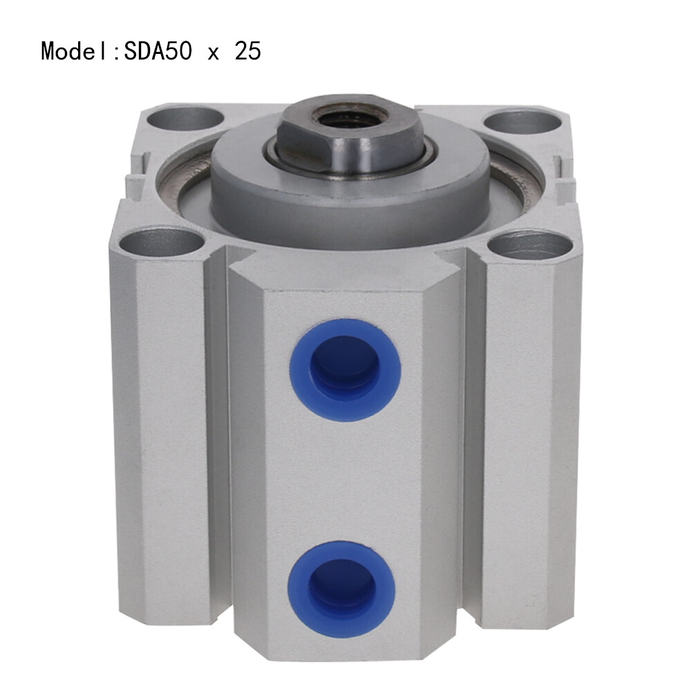 SDA 50/63mm Bore Thin Pneumatic Air Cylinder 5~100mm Stroke Double Acting Alloy