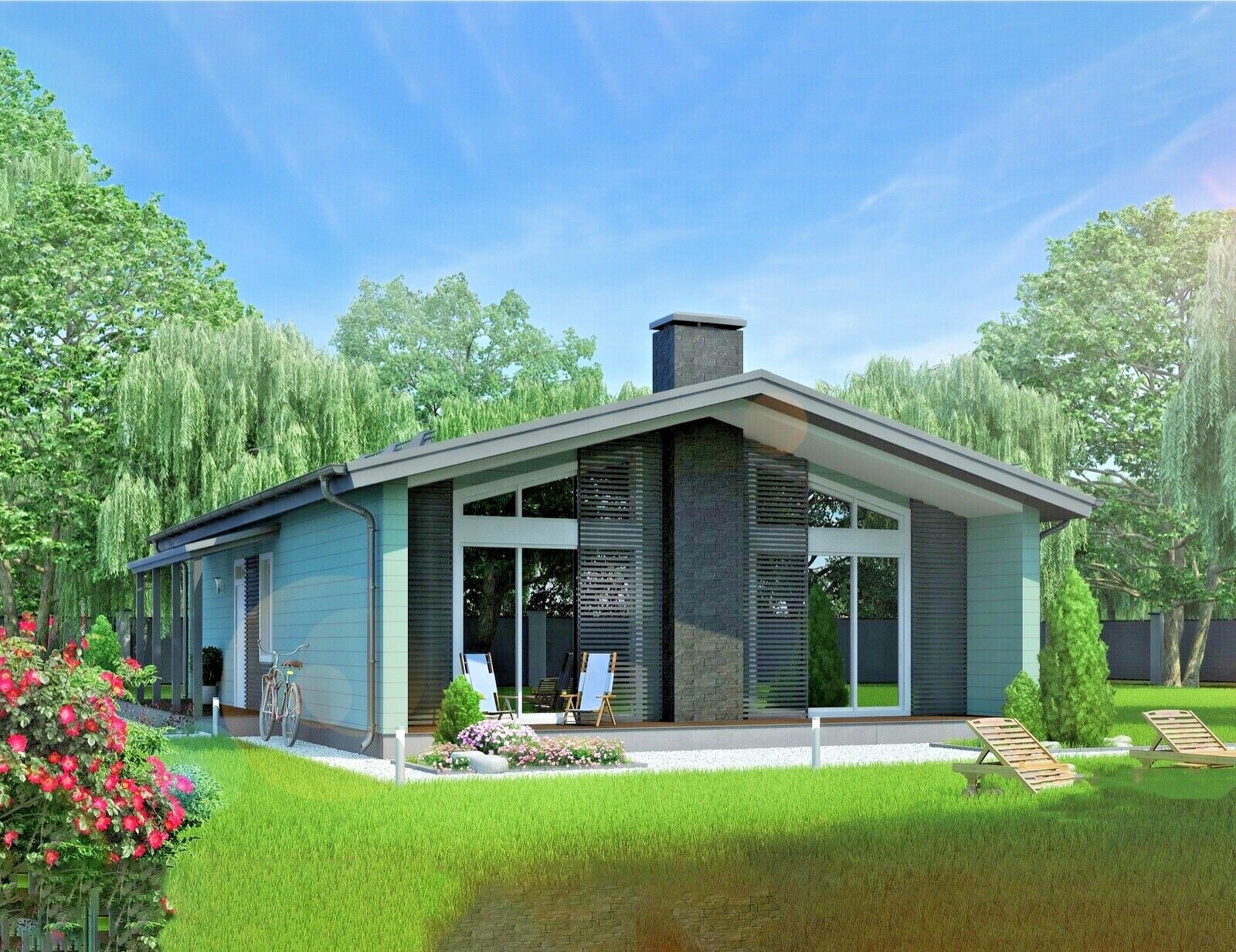 1409 sq.ft PREFAB TIMBER FRAME KIT ENGINEERED WOOD HOUSE DIY BUILDING CABIN HOME