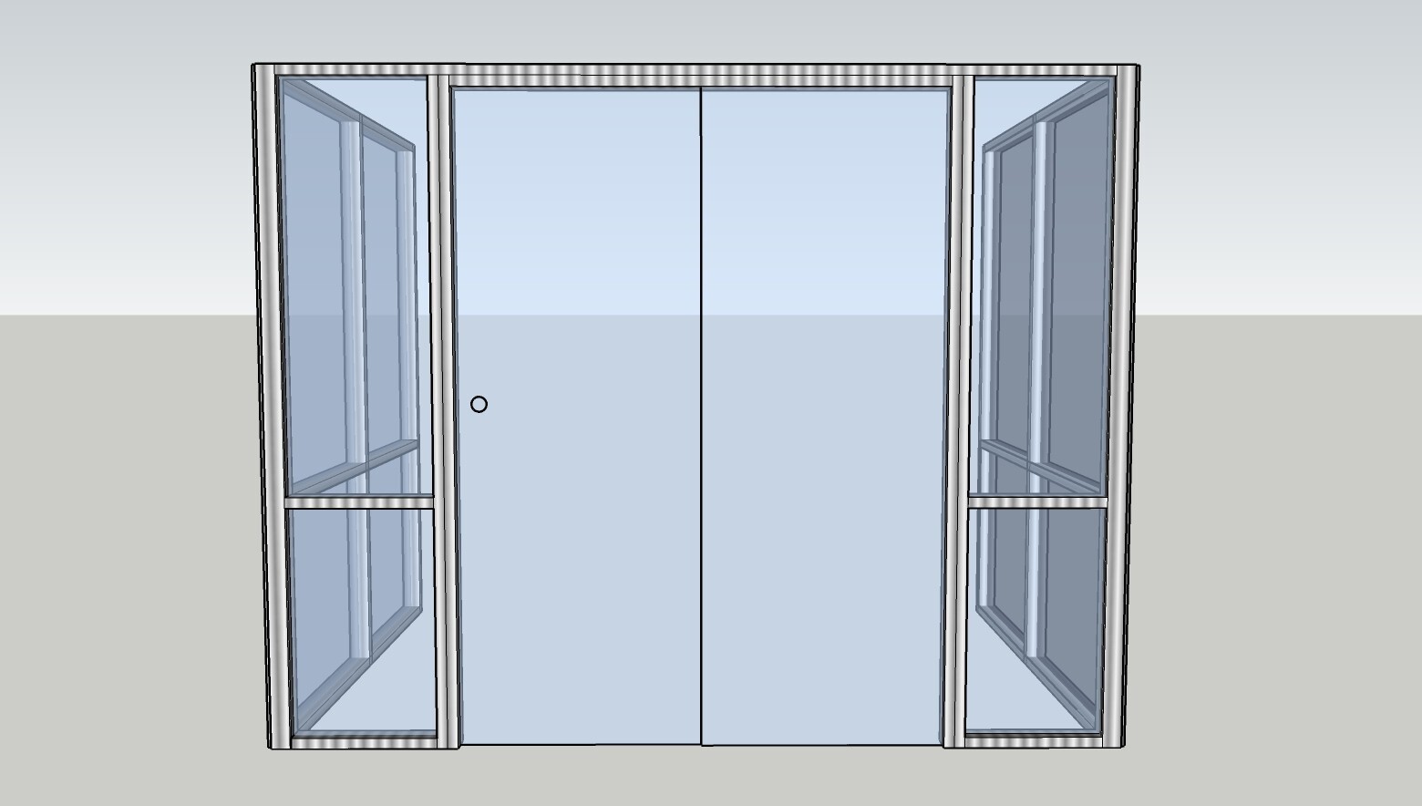 CGP Single-Slide Door System, Glass Aluminum 3-Wall 10’x7’x7’x8′,Clear Anodized