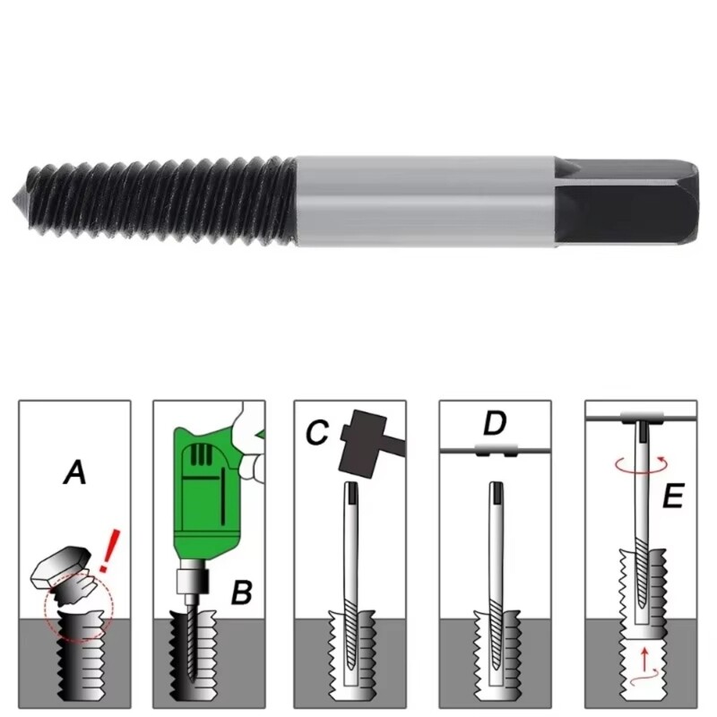 5/6Pcs Screw Extractor Center Drill Bit Guide Set Broken Damaged Remover