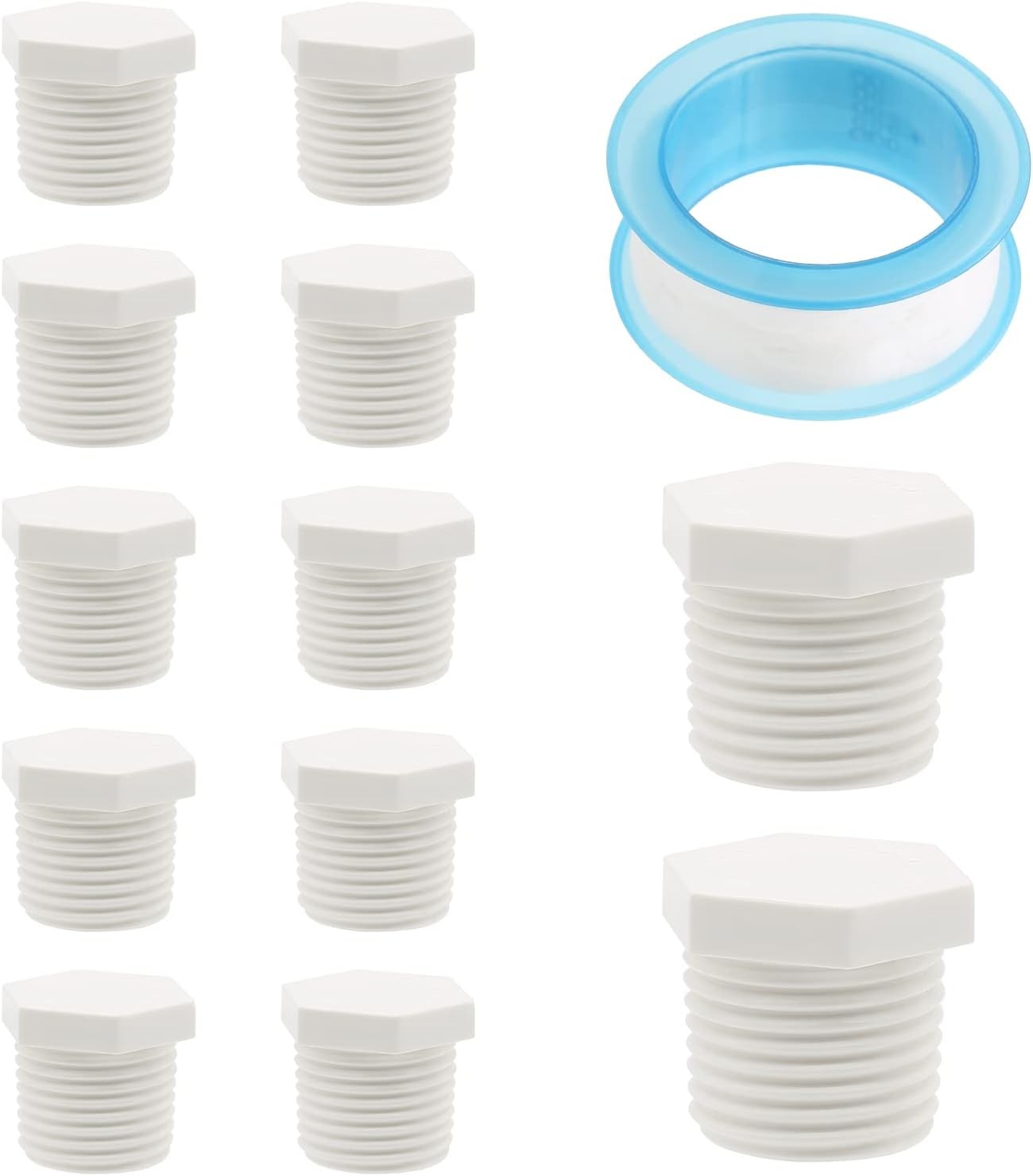 12 PCS Water Heater Drain Plug, 1/2 Inch NPT White Plastic