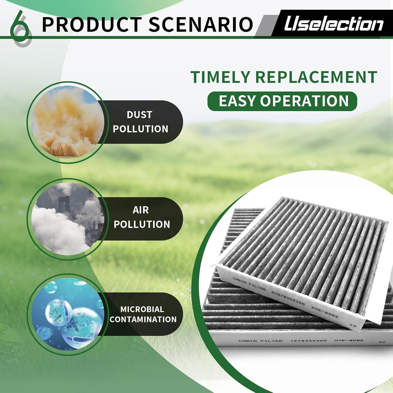 Cabin & Engine Air Filter with Activated Carbon Set for 2020-2024 Mercedes GLE35