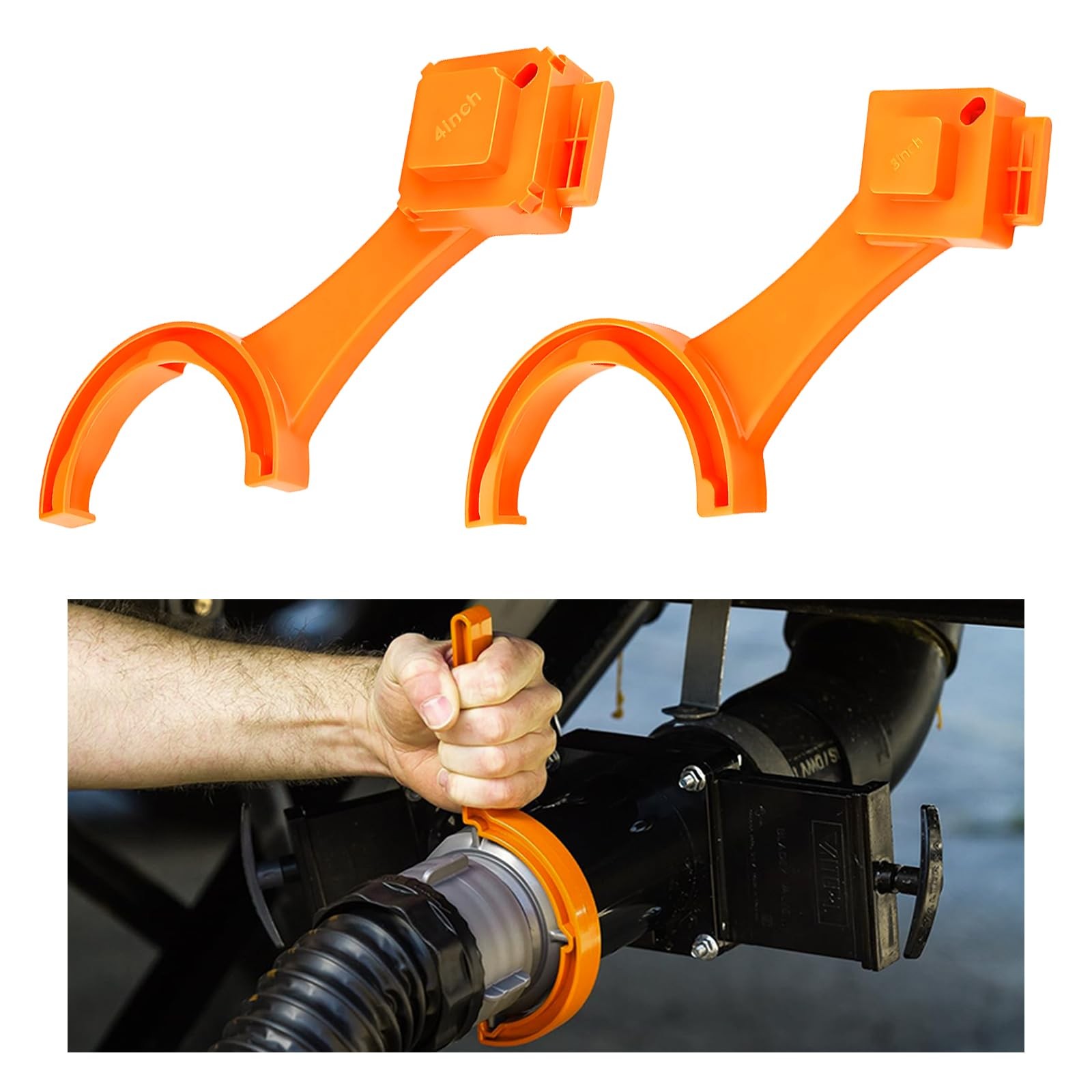 NYTKL 2 PCS RV Sewer Hose Wrench, Multi-Purpose Camper Orange