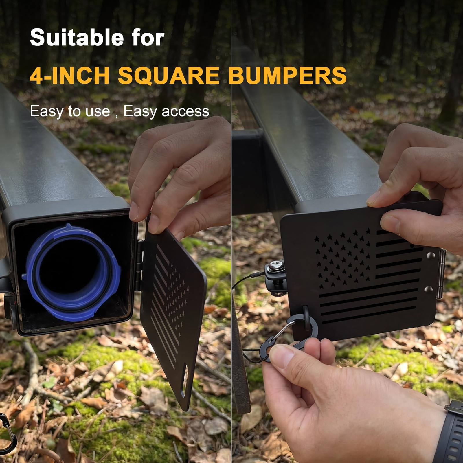 Aluminum RV Bumper End Cap 2 Pack, Fits 4-Inch Square Camper Bumpers, black