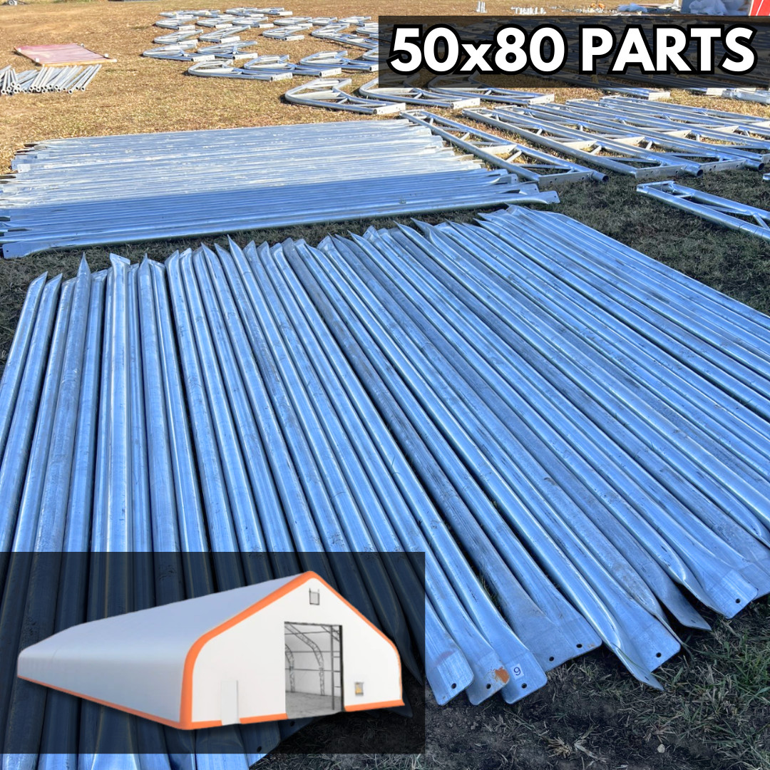 50x80x26 DUAL TRUSS *21oz PVC* Canvas Fabric Storage Building Shelter Barn Shop