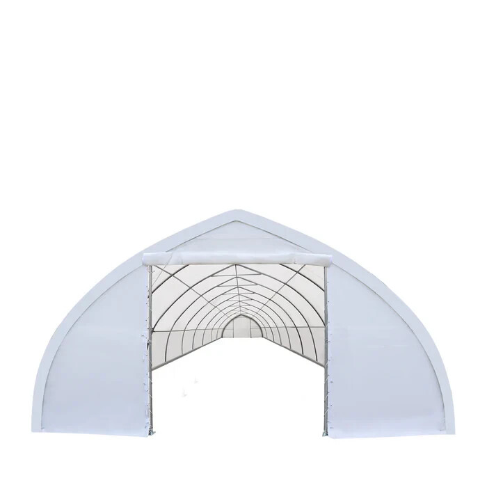 30x85x15 Peak 11 oz PE Canvas Fabric Covered Storage Shelter Building Landhonor