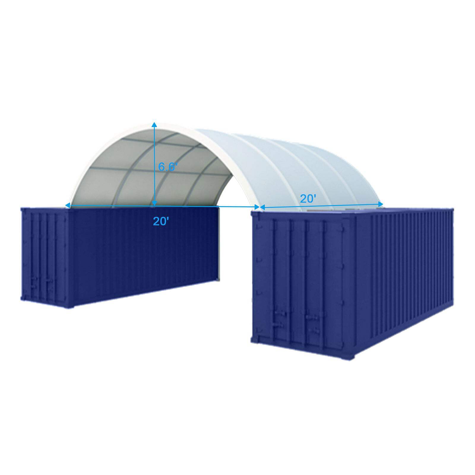 Ping Container Canopy Shelter 20’X20′,11Oz Pe White Industrial Steel