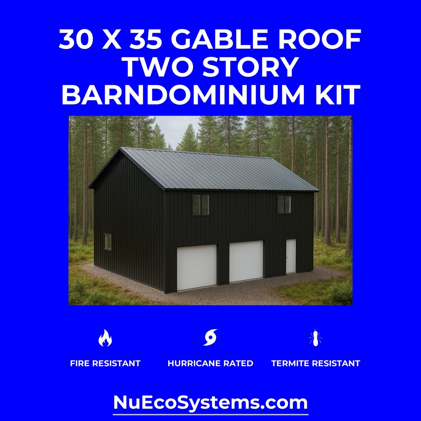 18 X 40 HURRICANE RATED 2 Story Single Slope Galvanized Steel Barndominium Kit