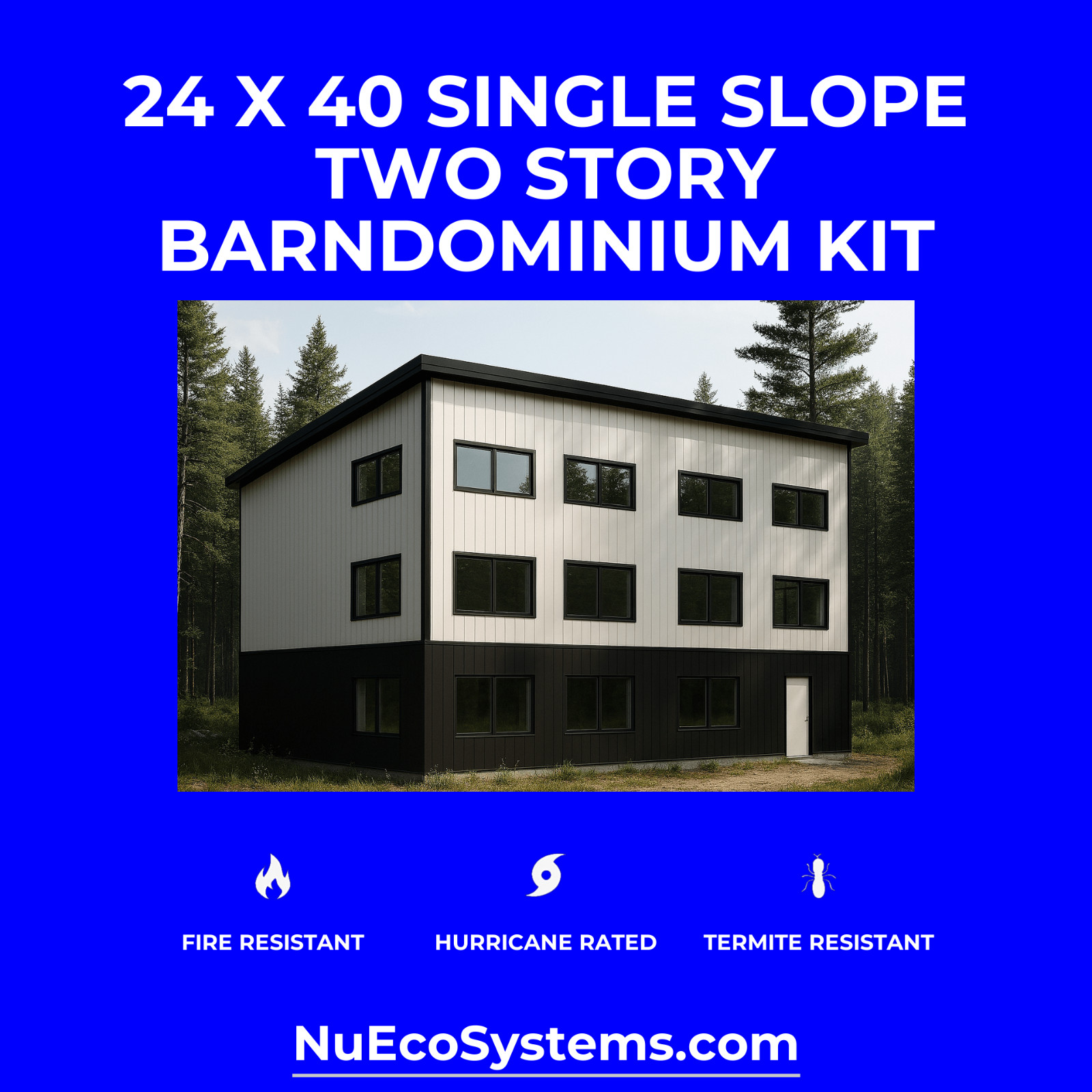 20 X 50 FLORIDA HURRICANE RATED 2 Story Leanto Galvanized Steel Barndominium Kit