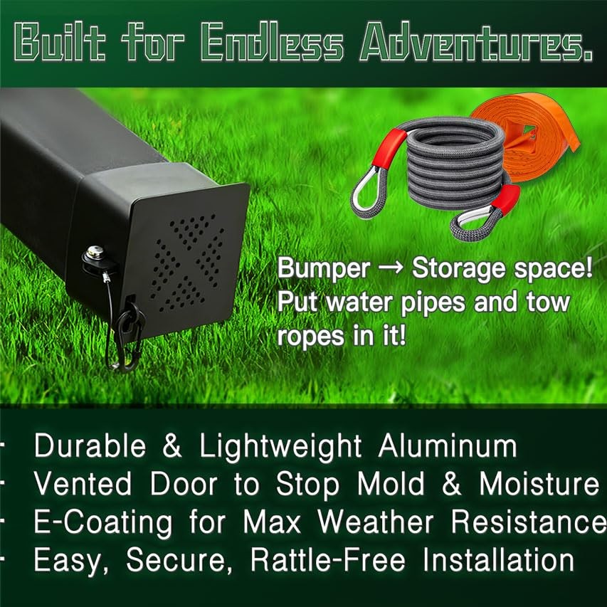 F-LptStor Aluminum RV Bumper End Caps for 4X4 Inch Square Camper Black