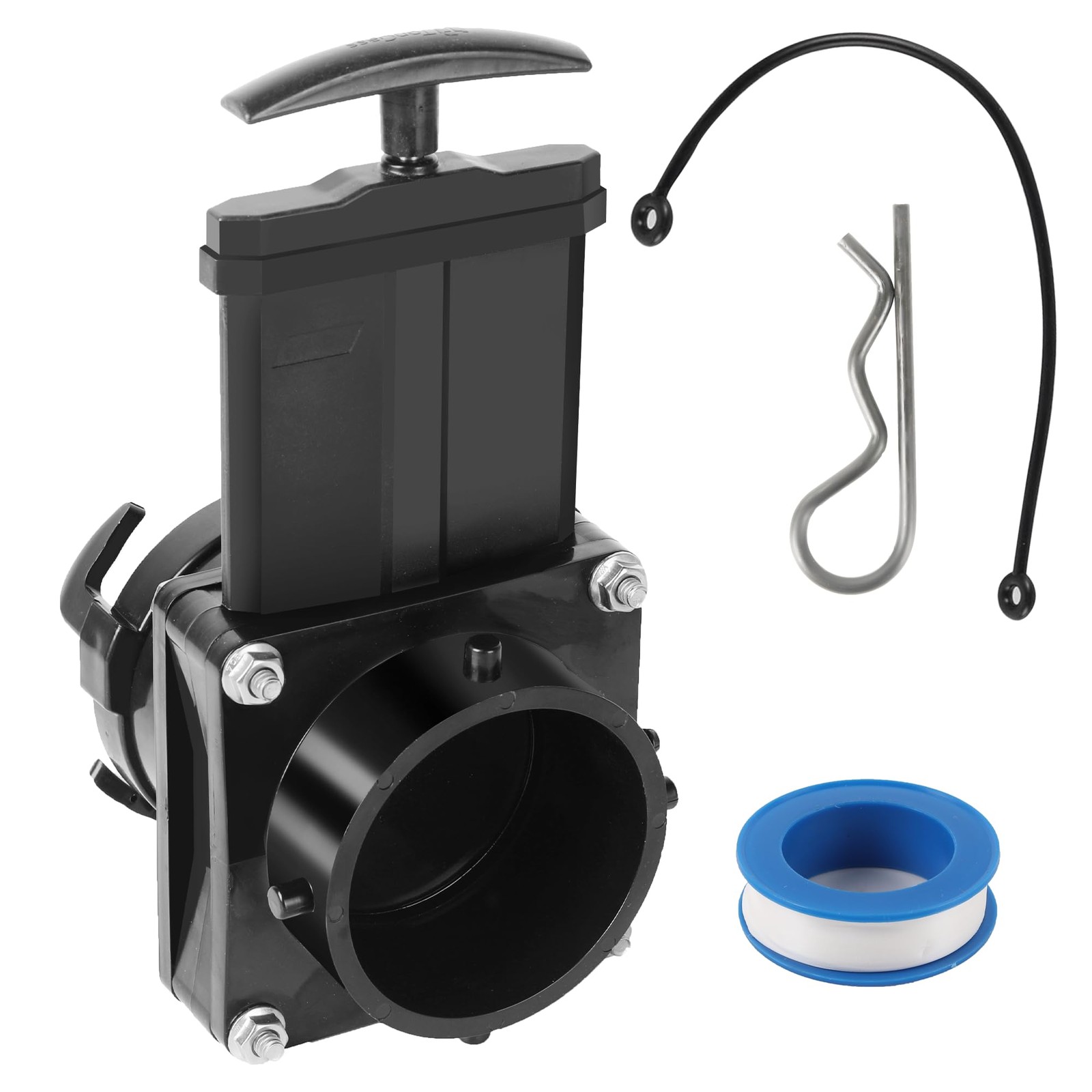 TonGass 3 Inch RV Waste Valve with 72 Inch Cable Handle Kit, Bulkhead Mount Fold