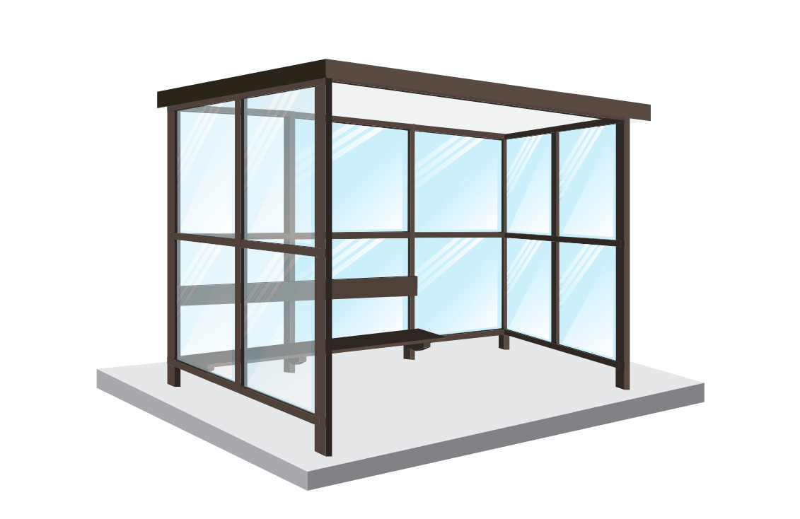 NEW Austin Mohawk 6′ x 12′ Prefabricated Transit Bus, Smoking Shelter ALS612A0FB