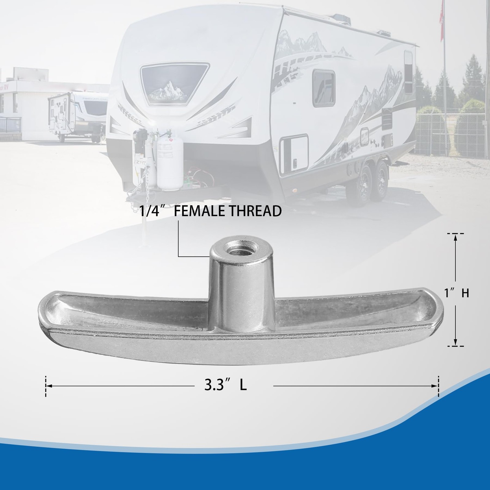 GLOBIZ RV Waste Water Valve Handles Replacement Fit for 1 2 Pack, Silver