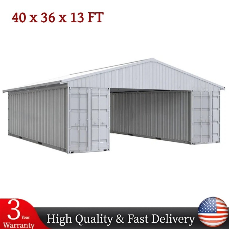40’x36’x13′ Shipping Container Shelter/Heavy Duty Galvanized Steel(No Container)