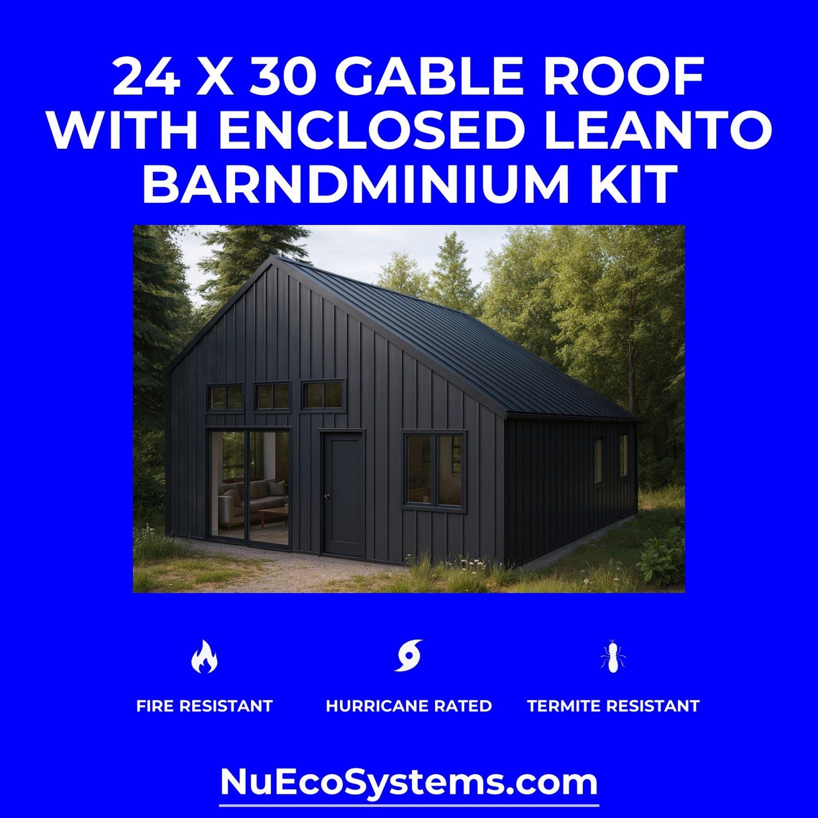 20 X 50 FLORIDA HURRICANE RATED 2 Story Leanto Galvanized Steel Barndominium Kit