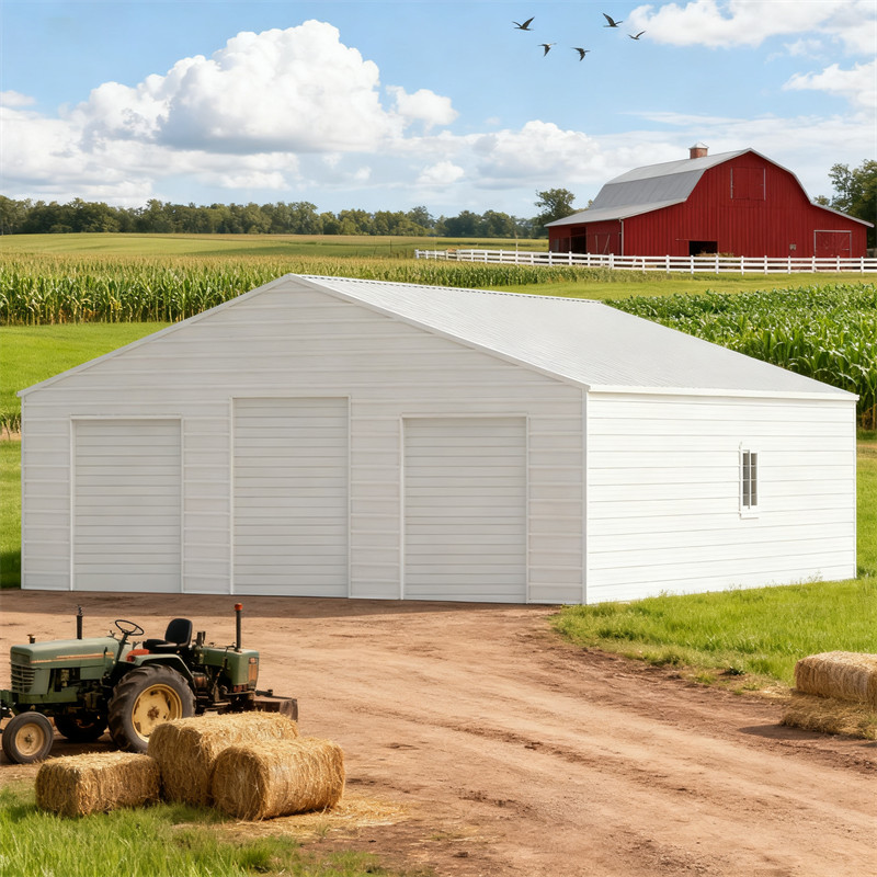 39’x39’x15′ Metal Barn Heavy Duty Steel Building w/ 3 Rolling Doors Storage Shed