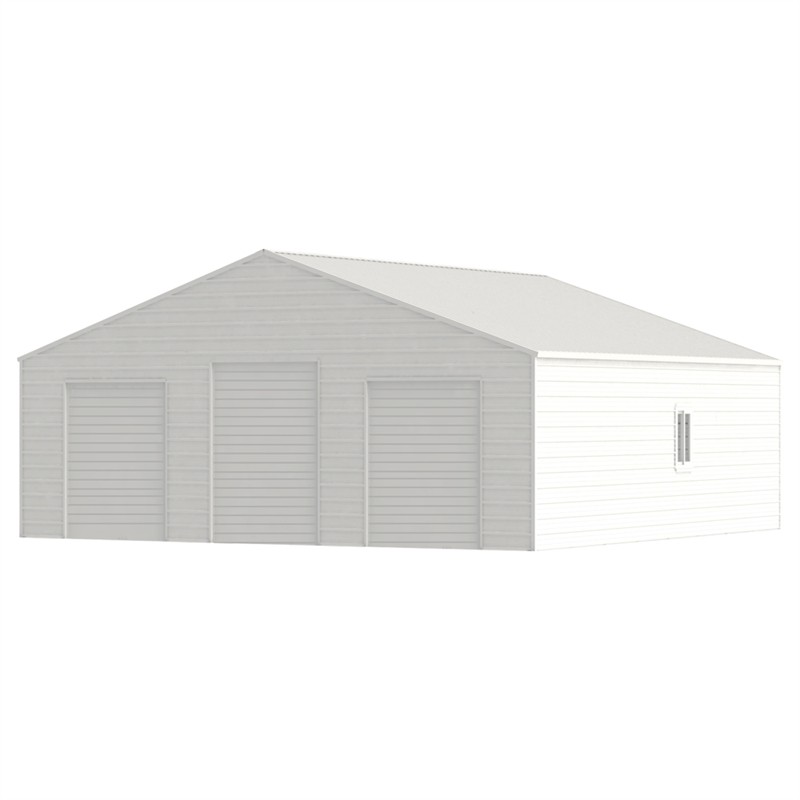 39’x39’x15′ Metal Barn Heavy Duty Steel Building w/ 3 Rolling Doors Storage Shed