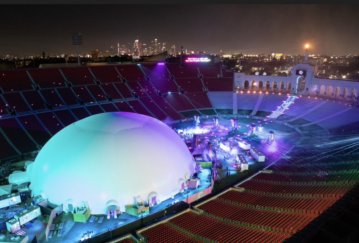 A 200-foot Reinforced Projection Dome, used only once.