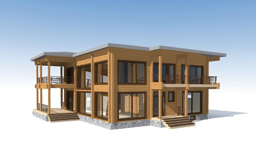 MODERN LOG HOUSE KIT #LH-239 ECO FRIENDLY WOOD PREFAB DIY BUILDING CABIN HOME