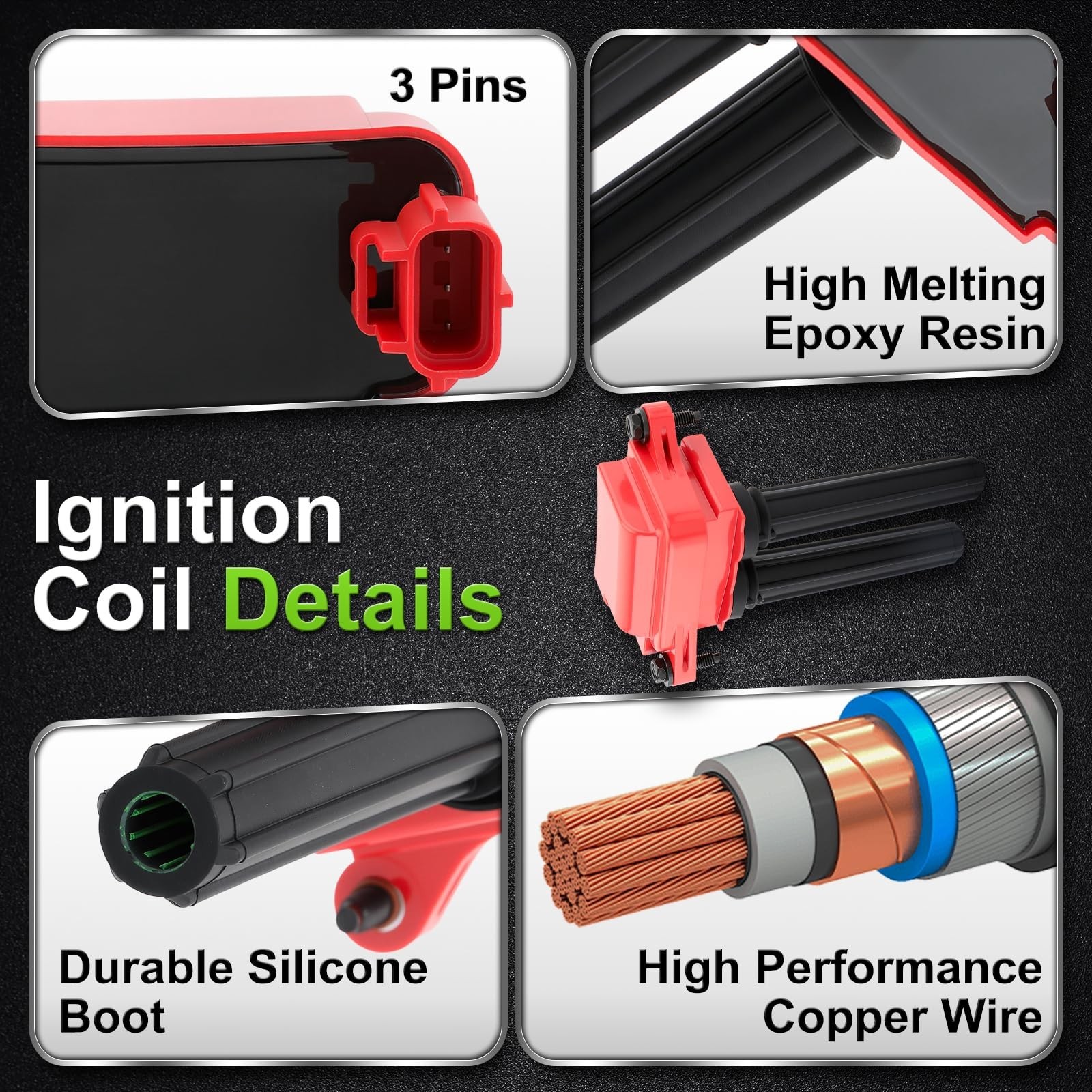 UF504 Ignition Coil LZFR5CI-11 Iridium Spark Plug Pack Fit for Dodge Ram 1500…