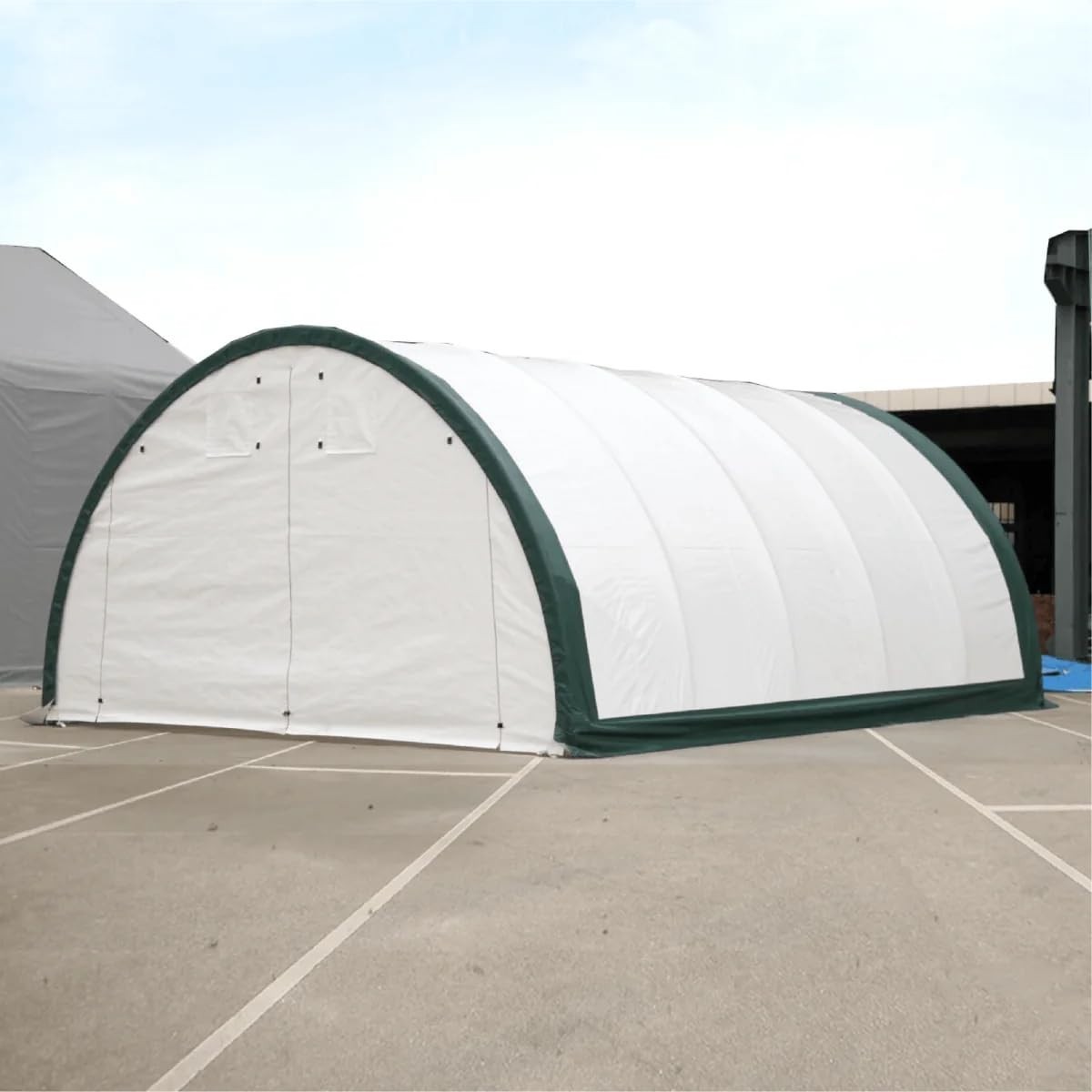W20’xL30’xH12′ Portable Single Truss Arch Storage Shelter 11OZ PE Canvas Shelter