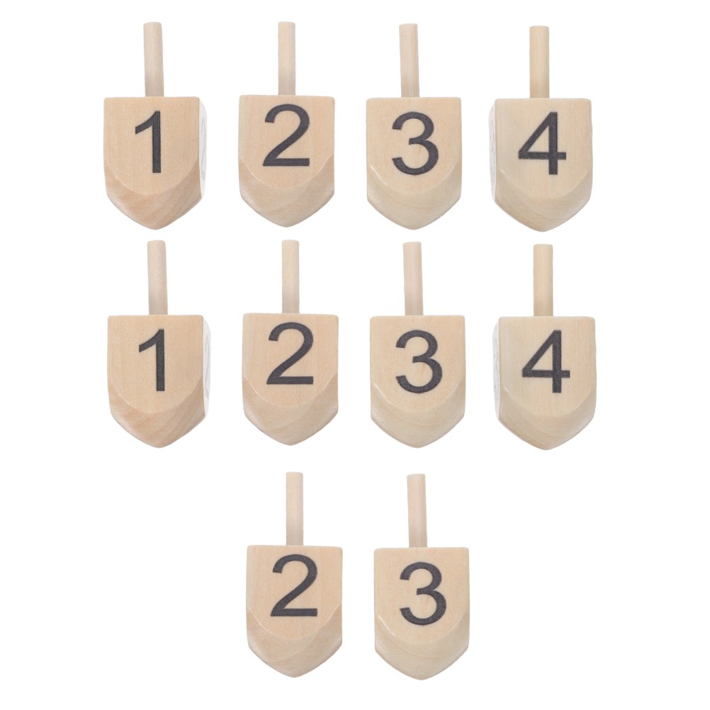 10 Pcs Festive Wooden Top Dreidel Paint Blank Ornaments for Crafting
