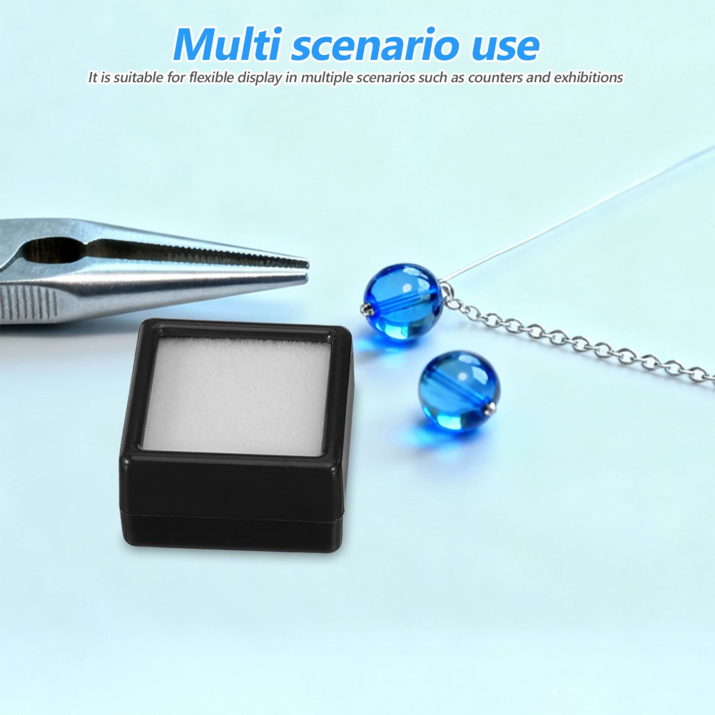 20Pcs Gems Showcase Box Black Acrylic Scratch Resistant Storage Container